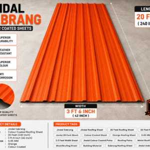 20 Feet Jindal Sabrang Colour Coated Roofing Sheet 0.45 MM