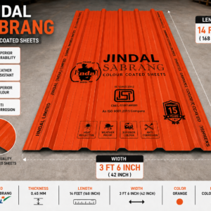 14 Feet Jindal Sabrang Colour Coated Roofing Sheet 0.45 MM