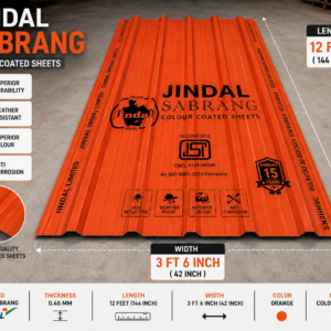 12 Feet Jindal Sabrang Colour Coated Roofing Sheet 0.45 MM