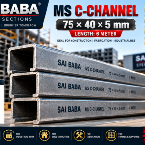 MS C Channel 75 × 40 × 5 mm – 6 Meter Length