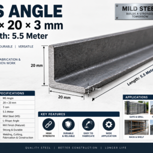 MS Angle 20 × 20 × 3 mm – 5.5 Meter Length
