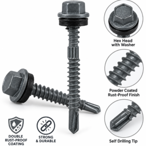2 Inch Double Rust-Proof Coated Self Drilling Screw with Black Washer