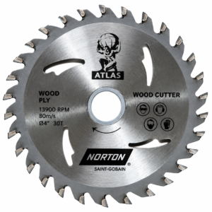 4 Inch Wood Cutting Blade – Atlas Norton 30T TCT Saw Blade