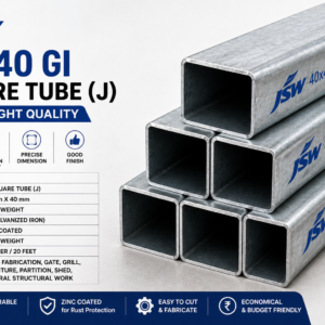 40×40 MM GP Square Tube – Lightweight Quality
