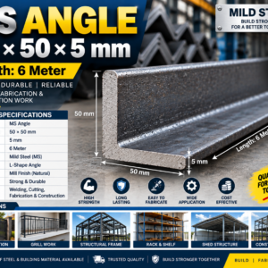 MS Angle 50 × 50 × 5 mm – 6 Meter Length