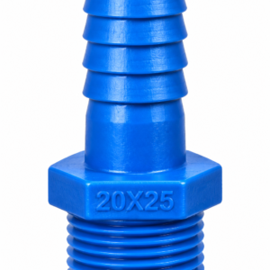 20 MM × 25 MM Plastic Male Threaded Hose Connector – Blue | Hose Nipple Adapter