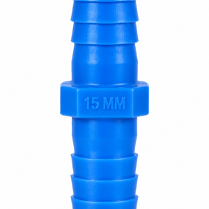 15 MM Plastic Hose Connector – Blue Colour | Double Side Garden Pipe Joiner