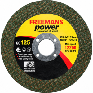 Freemans Power 5 Inch Cutting Wheel – 125 × 1 × 22.23 mm | Metal Cutting Disc
