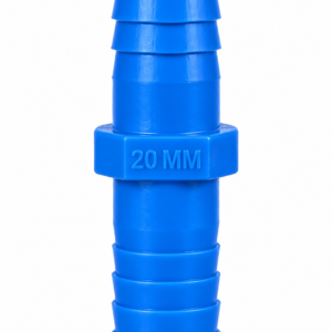 20 MM Plastic Hose Connector – Blue Colour | Double Side Garden Pipe Joiner